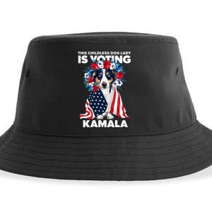 This Childless Dog Lady Ladies Is Voting Kamala Election 24 Sustainable Bucket Hat