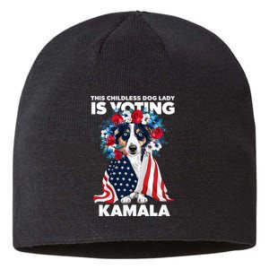 This Childless Dog Lady Ladies Is Voting Kamala Election 24 Sustainable Beanie