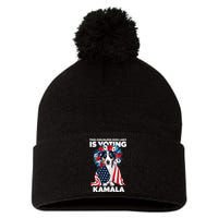 This Childless Dog Lady Ladies Is Voting Kamala Election 24 Pom Pom 12in Knit Beanie