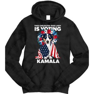 This Childless Dog Lady Ladies Is Voting Kamala Election 24 Tie Dye Hoodie