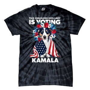 This Childless Dog Lady Ladies Is Voting Kamala Election 24 Tie-Dye T-Shirt