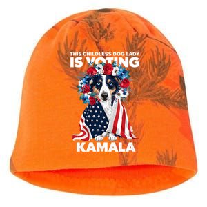 This Childless Dog Lady Ladies Is Voting Kamala Election 24 Kati - Camo Knit Beanie