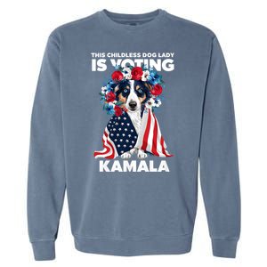 This Childless Dog Lady Ladies Is Voting Kamala Election 24 Garment-Dyed Sweatshirt