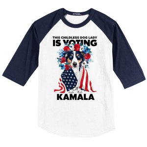 This Childless Dog Lady Ladies Is Voting Kamala Election 24 Baseball Sleeve Shirt