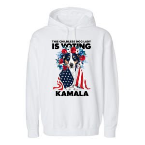 This Childless Dog Lady Ladies Is Voting Kamala Election 24 Garment-Dyed Fleece Hoodie