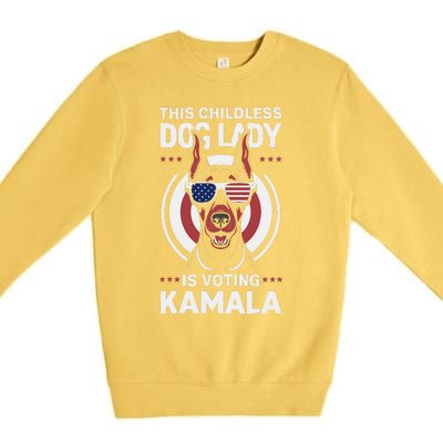 This Childless Dog Lady Is Voting Doberman Funny Premium Crewneck Sweatshirt