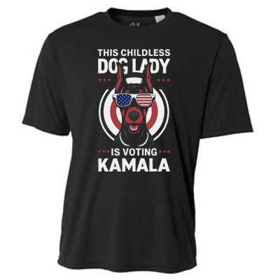 This Childless Dog Lady Is Voting Doberman Funny Cooling Performance Crew T-Shirt