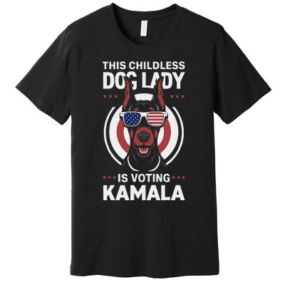 This Childless Dog Lady Is Voting Doberman Funny Premium T-Shirt