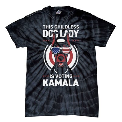 This Childless Dog Lady Is Voting Doberman Funny Tie-Dye T-Shirt