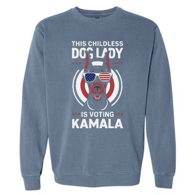 This Childless Dog Lady Is Voting Doberman Funny Garment-Dyed Sweatshirt