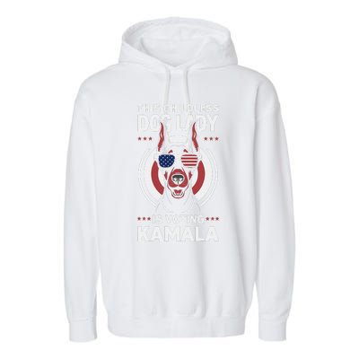 This Childless Dog Lady Is Voting Doberman Funny Garment-Dyed Fleece Hoodie