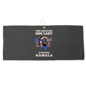 This Childless Dog Lady Is Voting Kamala Election Usa 2024 Large Microfiber Waffle Golf Towel