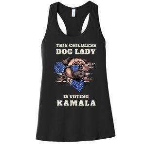 This Childless Dog Lady Is Voting Kamala Election Usa 2024 Women's Racerback Tank