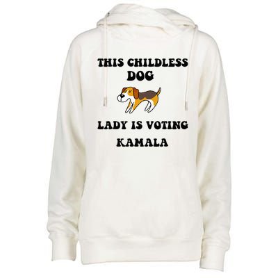 This Childless Dog Lady Is Voting Kamala 2024 Womens Funnel Neck Pullover Hood