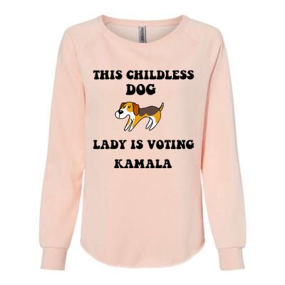 This Childless Dog Lady Is Voting Kamala 2024 Womens California Wash Sweatshirt