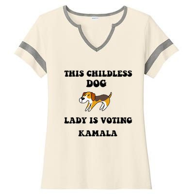 This Childless Dog Lady Is Voting Kamala 2024 Ladies Halftime Notch Neck Tee