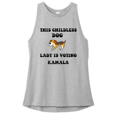 This Childless Dog Lady Is Voting Kamala 2024 Ladies PosiCharge Tri-Blend Wicking Tank