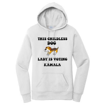 This Childless Dog Lady Is Voting Kamala 2024 Women's Pullover Hoodie