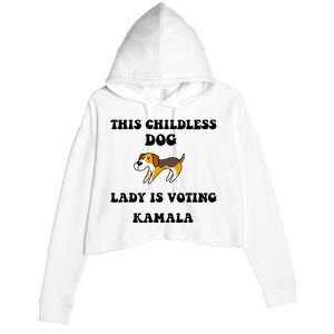 This Childless Dog Lady Is Voting Kamala 2024 Crop Fleece Hoodie