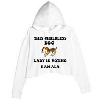 This Childless Dog Lady Is Voting Kamala 2024 Crop Fleece Hoodie