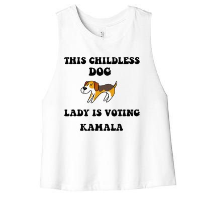 This Childless Dog Lady Is Voting Kamala 2024 Women's Racerback Cropped Tank