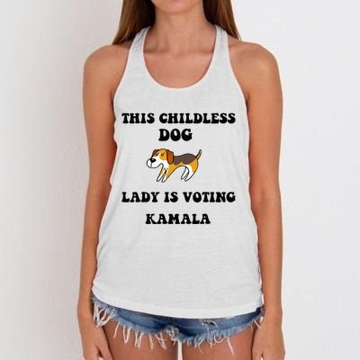 This Childless Dog Lady Is Voting Kamala 2024 Women's Knotted Racerback Tank