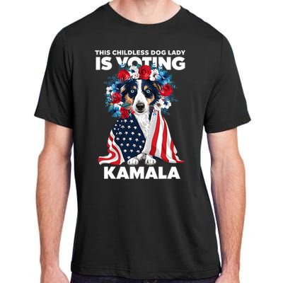 This Childless Dog Lady Ladies Is Voting Kamala Election 24 Adult ChromaSoft Performance T-Shirt