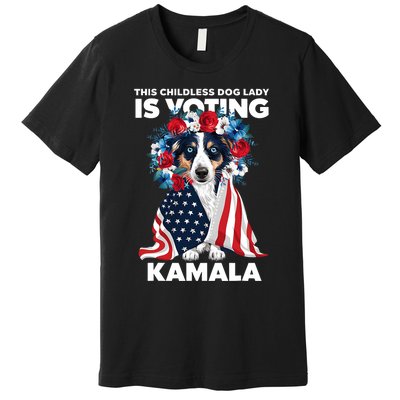 This Childless Dog Lady Ladies Is Voting Kamala Election 24 Premium T-Shirt