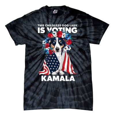 This Childless Dog Lady Ladies Is Voting Kamala Election 24 Tie-Dye T-Shirt