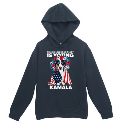 This Childless Dog Lady Ladies Is Voting Kamala Election 24 Urban Pullover Hoodie