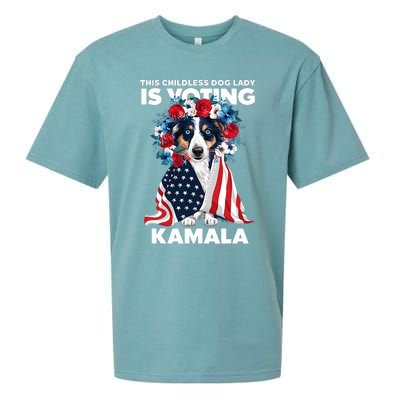 This Childless Dog Lady Ladies Is Voting Kamala Election 24 Sueded Cloud Jersey T-Shirt