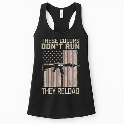 These Colors DonT Run They Reload On 4th Of July Womens Tank Top
