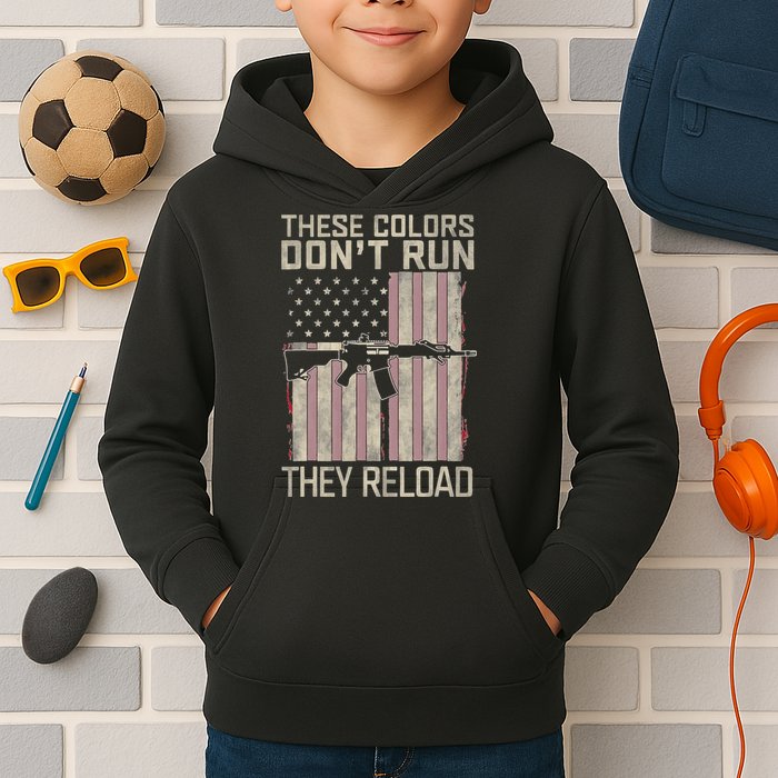 These Colors DonT Run They Reload On 4th Of July Kids Hoodie