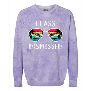 Teacher Class Dismissed Sunglasses Sunset Surfing Colorblast Crewneck Sweatshirt