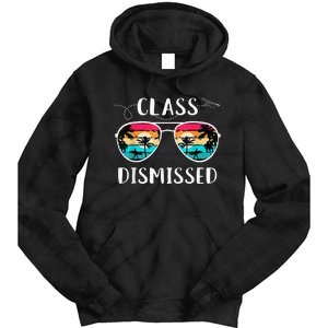 Teacher Class Dismissed Sunglasses Sunset Surfing Tie Dye Hoodie