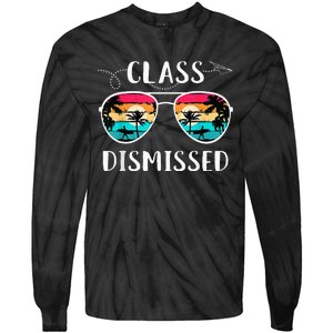 Teacher Class Dismissed Sunglasses Sunset Surfing Tie-Dye Long Sleeve Shirt