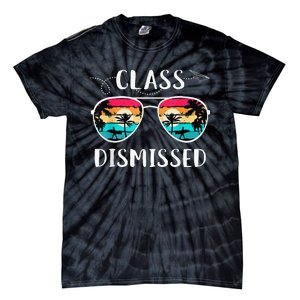 Teacher Class Dismissed Sunglasses Sunset Surfing Tie-Dye T-Shirt