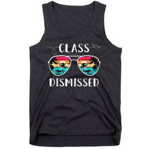 Teacher Class Dismissed Sunglasses Sunset Surfing Tank Top