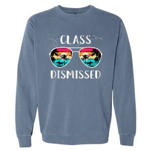 Teacher Class Dismissed Sunglasses Sunset Surfing Garment-Dyed Sweatshirt