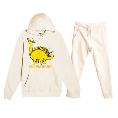 Tacosaurus Cinco De Mayo Funny Taco Dinosaur Premium Hooded Sweatsuit Set