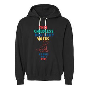 This Childless Dog Lady Votes Kamala Harris Walz Garment-Dyed Fleece Hoodie