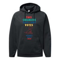 This Childless Dog Lady Votes Kamala Harris Walz Performance Fleece Hoodie