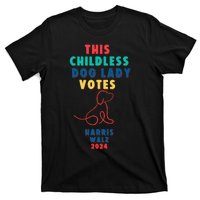 This Childless Dog Lady Votes Kamala Harris Walz T-Shirt