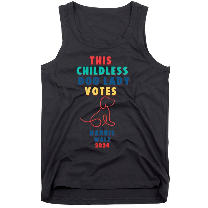 This Childless Dog Lady Votes Kamala Harris Walz Tank Top