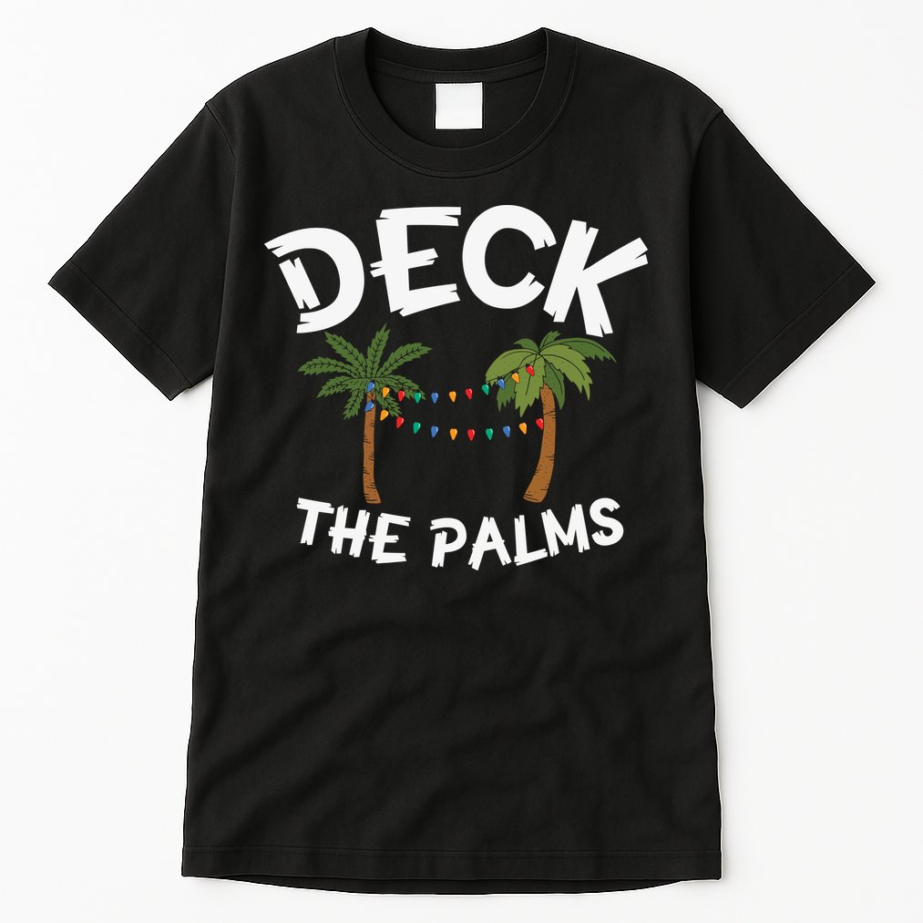 Tropical Christmas Deck The Palms Christmas In July Tall T-Shirt