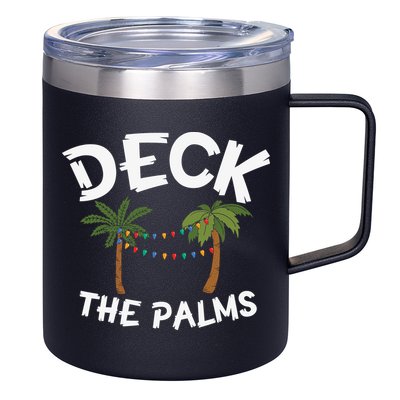 Tropical Christmas Deck The Palms Christmas In July 12oz Stainless Steel Coffee Mug