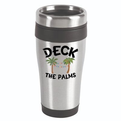 Tropical Christmas Deck The Palms Christmas In July 16oz Travel Tumbler