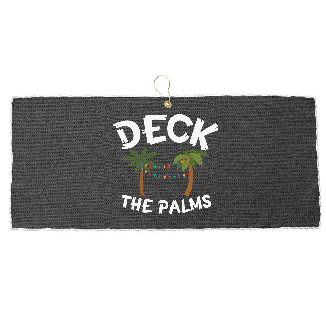 Tropical Christmas Deck The Palms Christmas In July Large Microfiber Waffle Golf Towel