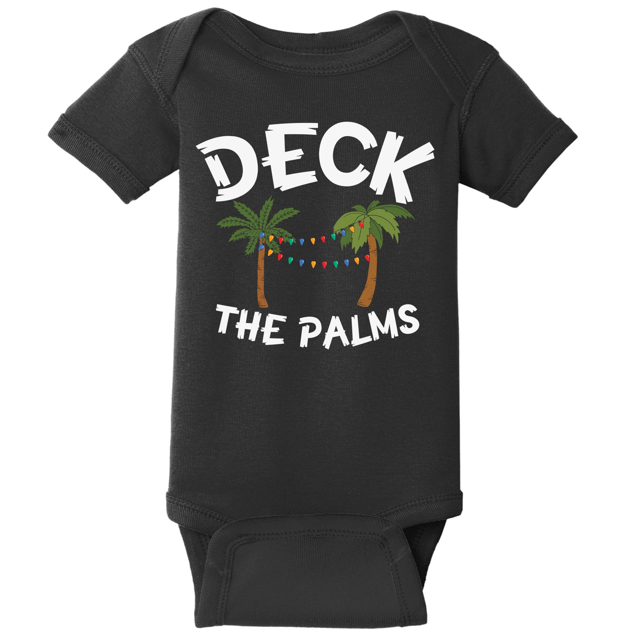 Tropical Christmas Deck The Palms Christmas In July Baby Bodysuit