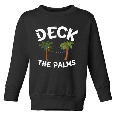 Tropical Christmas Deck The Palms Christmas In July Toddler Sweatshirt